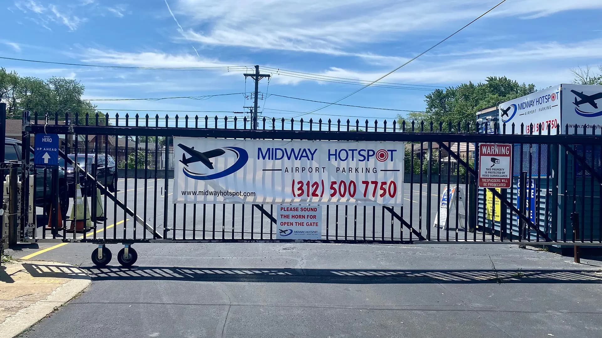 Entrance to the Midway HotSpot parking lot